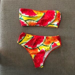 Watermelon high waist two piece